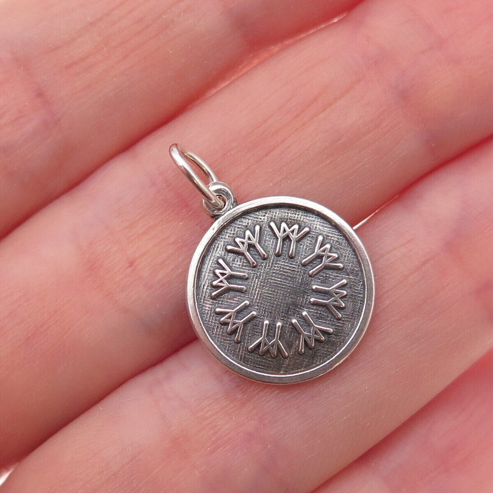 925 Sterling Silver Vintage 1967 Expo Friendship Oxidized Charm Pendant